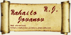 Mahailo Jovanov vizit kartica